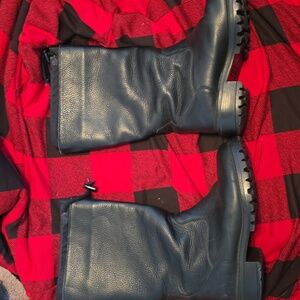 Black llbean leather winter boot